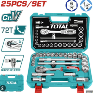 JUEGO DE COPAS CON RATCHET 1/2 MM 25PZ TOTAL THT121251