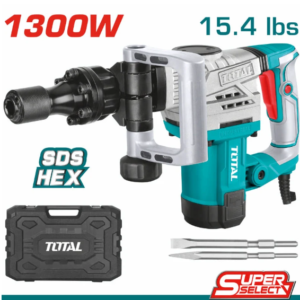 DEMOLEDOR ELECTRICO SISTEMA HEXAGONAL 1300W 20J 3800BPM 110V C/2 CINCELES TOTAL UTH2130016