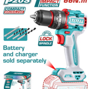 TALADRO PERCUTOR INALÁMBRICO 1/2 20V 66NM SIN BATERÍA INDUSTRIAL TOTAL TIDLI206681