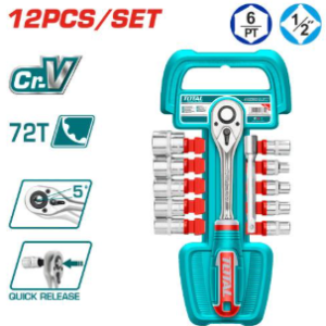 JUEGO RATCHET 1/2 + COPAS MM 12PZ TOTAL THT141121