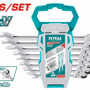 JUEGO DE LLAVES COMBINADAS RATCHET EXCUALIZABLE 8 A 19mm 8PZ TOTAL THT102RK586