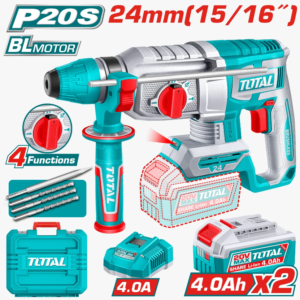 ROTOMARTILLO INALÁMBRICO SDS-PLUS 2.4J + 2 BATERÍAS 4Ah + CARGADOR TOTAL UTRHLI202482