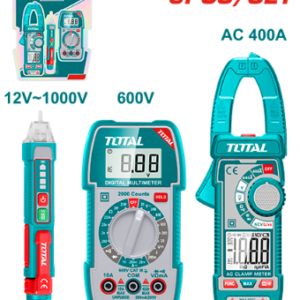 KIT MEDIDOR DE CORRIENTE DIGITAL INCLUYE PROBADOR - TESTER - PINZA INDUSTRIAL TOTAL TMT23069