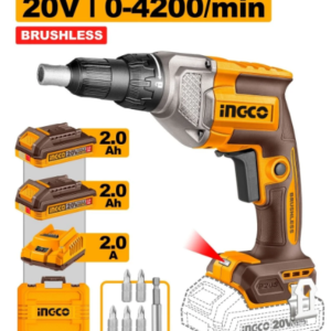 ATORNILLADOR INALAMBRICO 20V 1/4 PARA DRYWALL 2 BATERIAS INGCO UCDSLI204282
